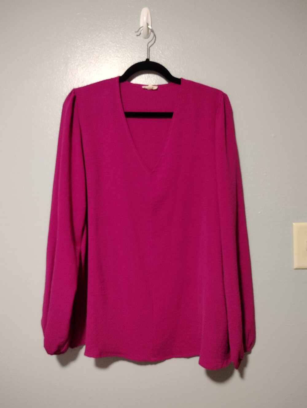 Jodifl Long Sleeve V Neck Blouse Top